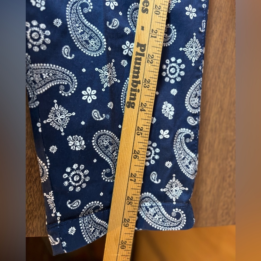 Talbot’s The Weekend Chino Navy Paisley Ankle Cropped Pants - Picture 10 of 11